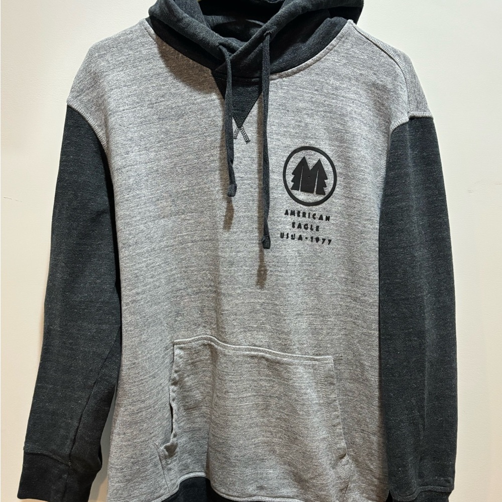 American Eagle Outfitters Two-Tone Gray and Black Hoodie